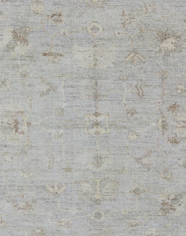 Turkish Angora Turkish Oushak Contemporary Rug - Made with a combination of angora and old wool, this magnificent Oushak boasts an all - over design in a large - scale style. The plentiful floral and bouquet motifs creates an open design which is surrounded ... - Keivan Woven ArtsAN - 123687 - 7048Rug
