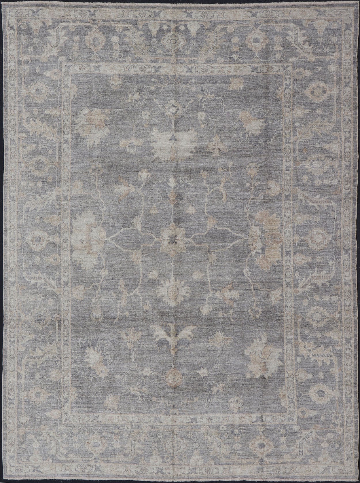 Keivan Woven Arts Turkish Angora Oushak Rug with Floral Design in Neutral. rug AN - 125392, country of origin / type: Turkey / Oushak. antique reproduction ushak, angora oushak. Measures: 9'11 x 12'10 The design of this beautiful Oushak rug, Turk... - Keivan Woven ArtsAN - 125392 - 7423Rug