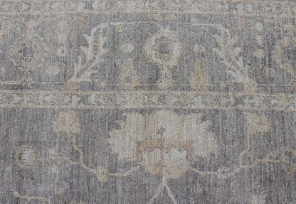 Keivan Woven Arts Turkish Angora Oushak Rug with Floral Design in Neutral. rug AN - 125392, country of origin / type: Turkey / Oushak. antique reproduction ushak, angora oushak. Measures: 9'11 x 12'10 The design of this beautiful Oushak rug, Turk... - Keivan Woven ArtsAN - 125392 - 7423Rug