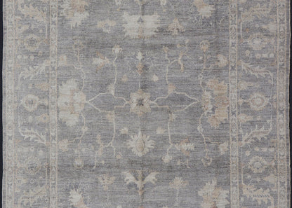 Keivan Woven Arts Turkish Angora Oushak Rug with Floral Design in Neutral. rug AN - 125392, country of origin / type: Turkey / Oushak. antique reproduction ushak, angora oushak. Measures: 9'11 x 12'10 The design of this beautiful Oushak rug, Turk... - Keivan Woven ArtsAN - 125392 - 7423Rug