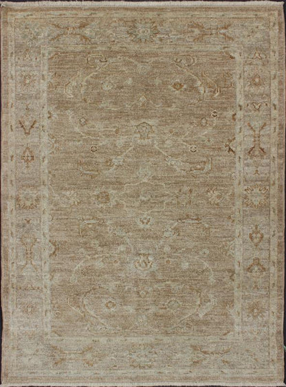 Angora Oushak Turkish Rug in Warm Colors of Taupe and Tan by Keivan Woven Arts. Keivan Woven Arts / rug AN - 125623, country of origin / type: Turkey / Angora Oushak. Measures: 4'1 x 5'8 This beautiful taupe color Oushak is made with a combination ... - Keivan Woven ArtsAN - 125623 - 7783Rug