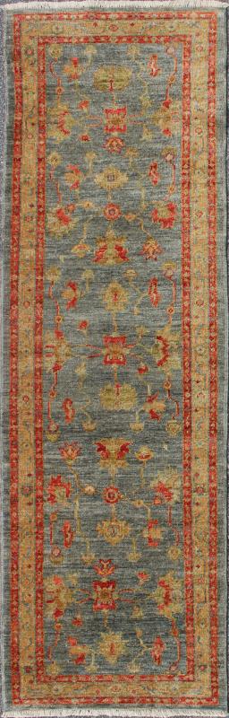 Keivan Woven Arts Turkish Angora Oushak Runner with Classic Design in Blue Field. Keivan Woven Arts / rug AN - 125670, country of origin / type: Turkey / Oushak 21st century. Measures: 2'5 x 8'3 This Angora Oushak runner from Turkey features a un... - Keivan Woven ArtsAN - 125670 - 7639Rug