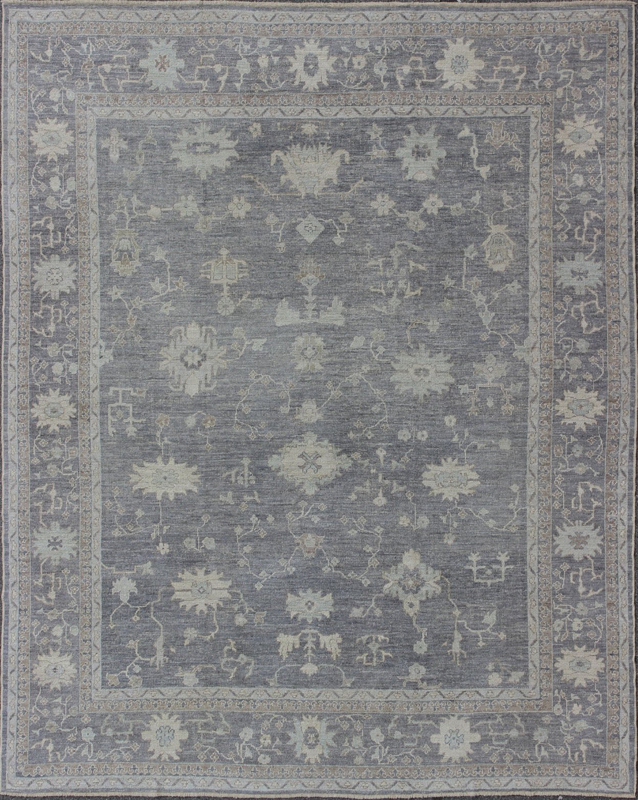 Angora Keivan Woven Arts Oushak Turkish Rug in Shades of Gray and Cream. Keivan Woven Arts rug AN - 126253, country of origin / type: Turkey / Angora Oushak. Measures: 12'5 x 14'7 From our Angora collection, this piece is made with a combination o... - Keivan Woven ArtsAN - 126253 - 7791Rug