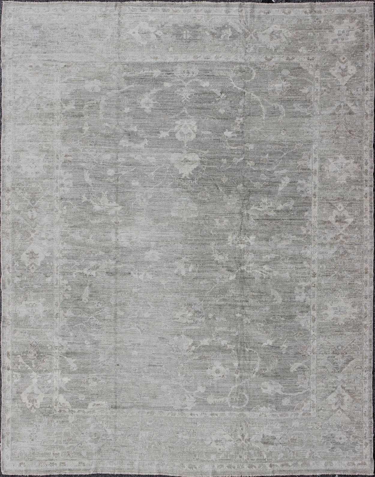 Large Turkish Angora Oushak Rug with All - Over Vining Floral Design by Keivan Woven Art. rug AN - 126255, country of origin / type: Turkey / Oushak. antique Ushak, Angora Oushak. Measures: 12'1 x 14'7 The design of this beautiful Oushak ru... - Keivan Woven ArtsAN - 126255 - 7795Rug