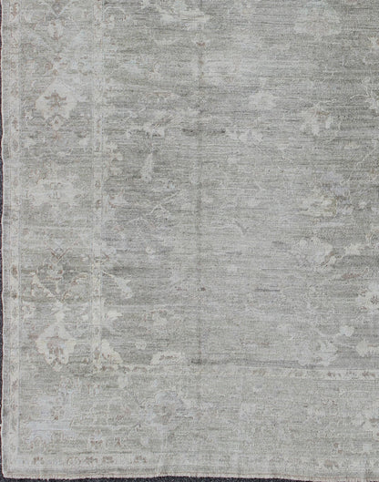 Large Turkish Angora Oushak Rug with All - Over Vining Floral Design by Keivan Woven Art. rug AN - 126255, country of origin / type: Turkey / Oushak. antique Ushak, Angora Oushak. Measures: 12'1 x 14'7 The design of this beautiful Oushak ru... - Keivan Woven ArtsAN - 126255 - 7795Rug
