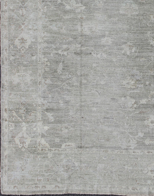 Large Turkish Angora Oushak Rug with All - Over Vining Floral Design by Keivan Woven Art. rug AN - 126255, country of origin / type: Turkey / Oushak. antique Ushak, Angora Oushak. Measures: 12'1 x 14'7 The design of this beautiful Oushak ru... - Keivan Woven ArtsAN - 126255 - 7795Rug