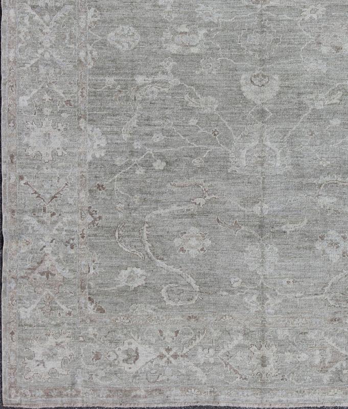 Turkish Angora Oushak Rug with All - Over Floral Design by Keivan Woven Arts. rug AN - 126259, country of origin / type: Turkey / Oushak. antique reproduction ushak, angora oushak. Measures: 10'2 x 14'5 The design of this beautiful Oushak rug, Turk... - Keivan Woven ArtsAN - 126259 - 7805Rug