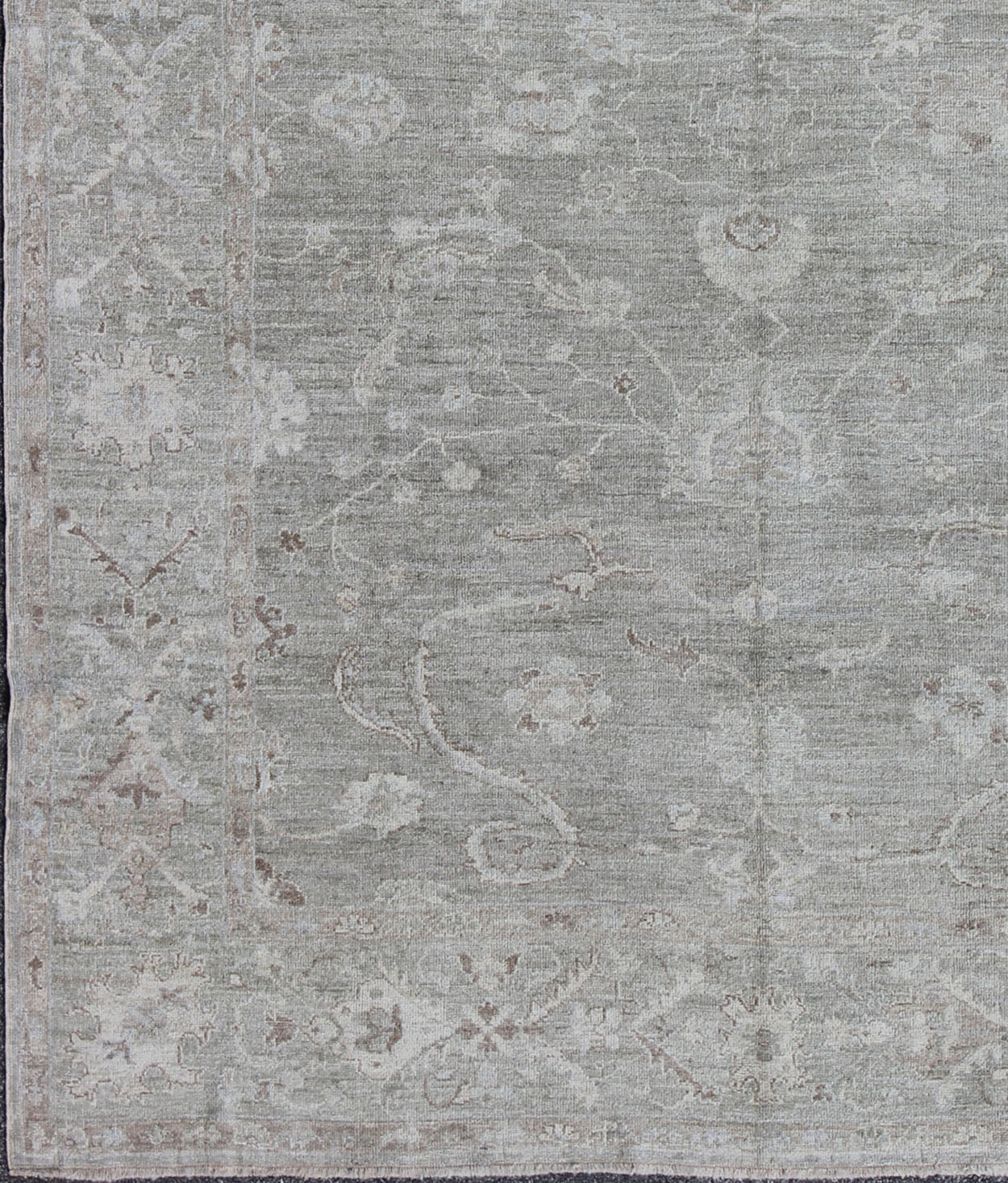 Turkish Angora Oushak Rug with All - Over Floral Design by Keivan Woven Arts. rug AN - 126259, country of origin / type: Turkey / Oushak. antique reproduction ushak, angora oushak. Measures: 10'2 x 14'5 The design of this beautiful Oushak rug, Turk... - Keivan Woven ArtsAN - 126259 - 7805Rug