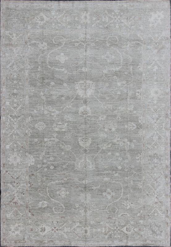 Turkish Angora Oushak Rug with All - Over Floral Design by Keivan Woven Arts. rug AN - 126259, country of origin / type: Turkey / Oushak. antique reproduction ushak, angora oushak. Measures: 10'2 x 14'5 The design of this beautiful Oushak rug, Turk... - Keivan Woven ArtsAN - 126259 - 7805Rug