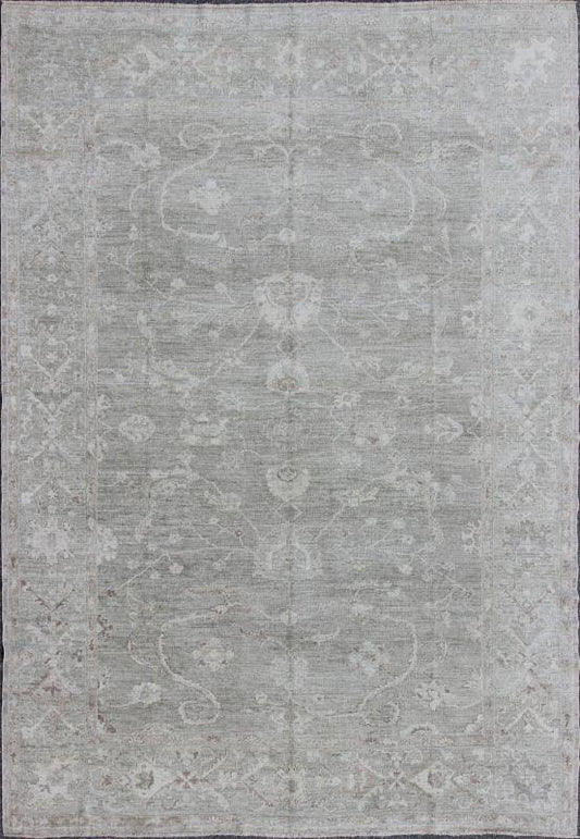 Turkish Angora Oushak Rug with All - Over Floral Design by Keivan Woven Arts. rug AN - 126259, country of origin / type: Turkey / Oushak. antique reproduction ushak, angora oushak. Measures: 10'2 x 14'5 The design of this beautiful Oushak rug, Turk... - Keivan Woven ArtsAN - 126259 - 7805Rug