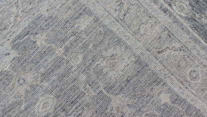 Angora Oushak Turkish Gallery Rug in Gray and Silver by Keivan Woven Arts. Keivan Woven Arts / rug AN - 126270, country of origin / type: Turkey / Angora Oushak. Measures: 4'0 x 13'0 From our Angora collection, this piece is made with a combinatio... - Keivan Woven ArtsAN - 126270 - 7811Rug