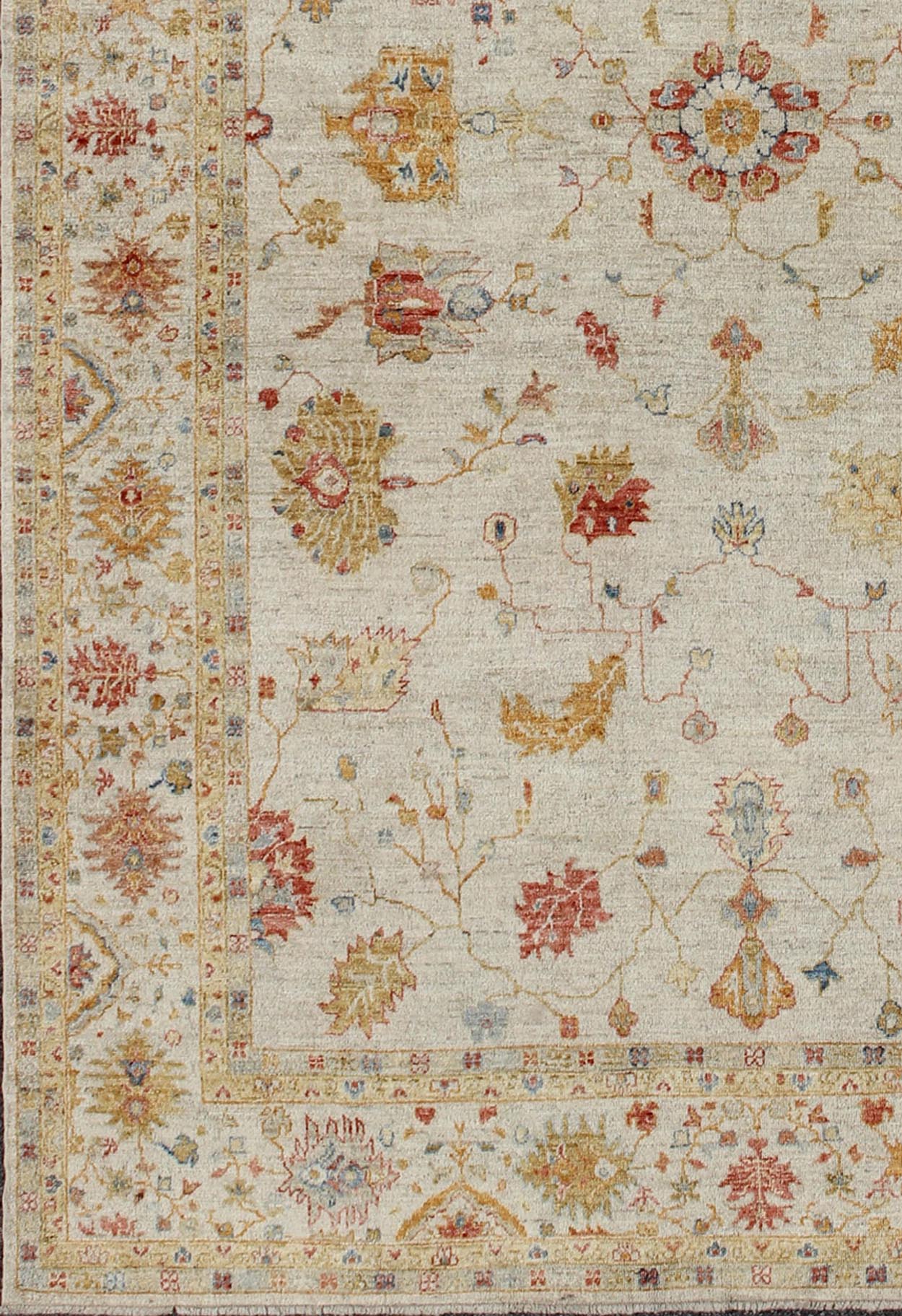 Keivan Woven Arts Angora Turkish Oushak Rug in Colorful Palette. Keivan Woven Arts / rug AN - 129878, country of origin / type: Turkey / Angora Oushak. Measures: 11'11 x 17'8 From our Angora Collection, this piece is made with a combination of ang... - Keivan Woven ArtsAN - 129878 - 9760Rug