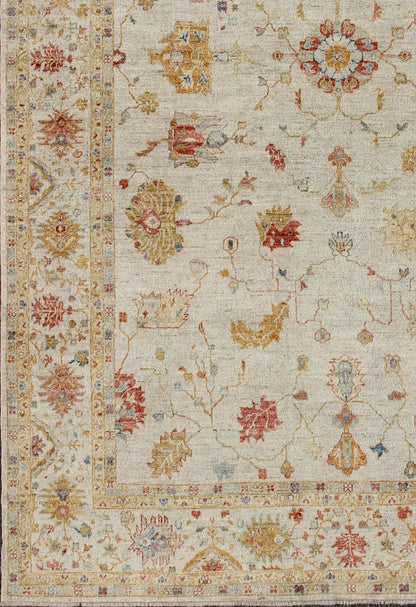 Keivan Woven Arts Angora Turkish Oushak Rug in Colorful Palette. Keivan Woven Arts / rug AN - 129878, country of origin / type: Turkey / Angora Oushak. Measures: 11'11 x 17'8 From our Angora Collection, this piece is made with a combination of ang... - Keivan Woven ArtsAN - 129878 - 9760Rug