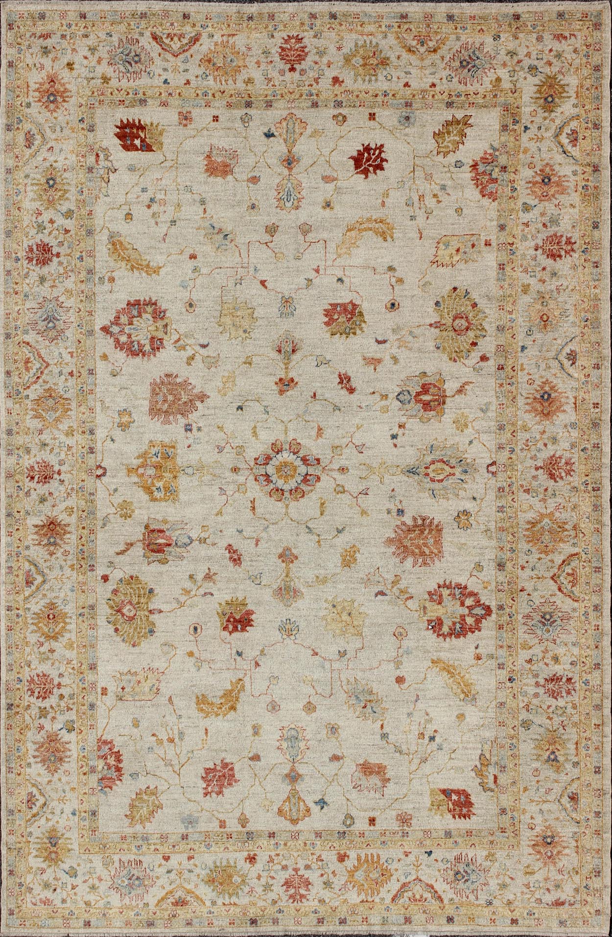 Keivan Woven Arts Angora Turkish Oushak Rug in Colorful Palette. Keivan Woven Arts / rug AN - 129878, country of origin / type: Turkey / Angora Oushak. Measures: 11'11 x 17'8 From our Angora Collection, this piece is made with a combination of ang... - Keivan Woven ArtsAN - 129878 - 9760Rug