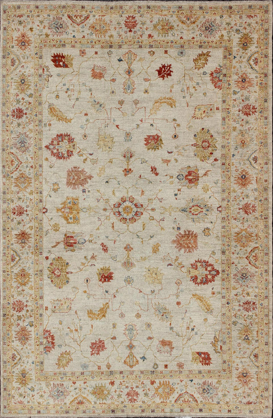 Keivan Woven Arts Angora Turkish Oushak Rug in Colorful Palette. Keivan Woven Arts / rug AN - 129878, country of origin / type: Turkey / Angora Oushak. Measures: 11'11 x 17'8 From our Angora Collection, this piece is made with a combination of ang... - Keivan Woven ArtsAN - 129878 - 9760Rug