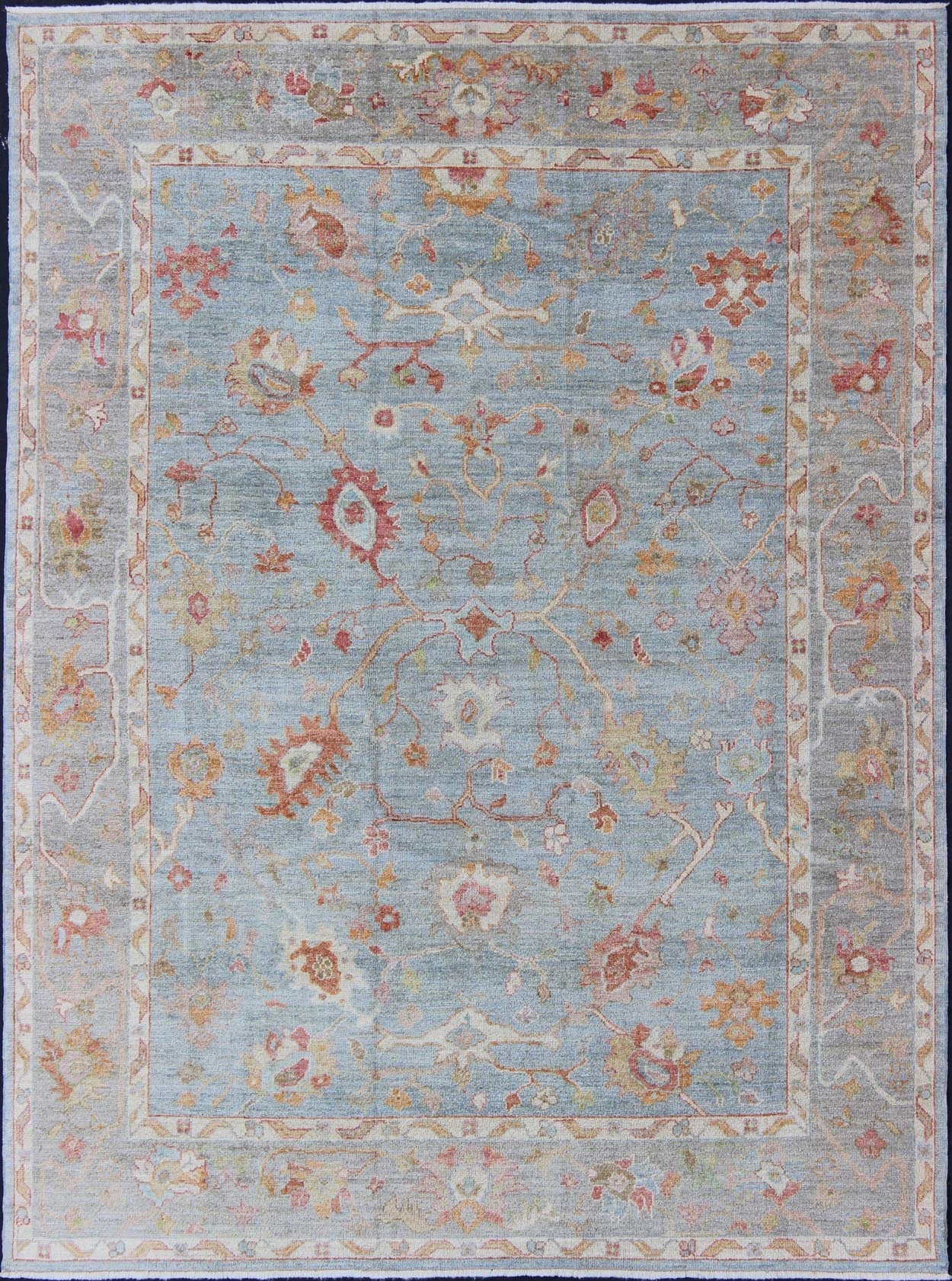 Measures: 9'4"X12'0" The design of Angora Oushak rugs typically features elegant, curvilinear floral motifs and intricate medallions, often set against a muted, often pastel color palette. This subtle coloration, combined with the luxurious feel of ... - Keivan Woven ArtsAN - 134574 - 20958Rug
