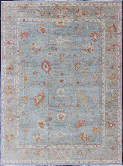 Measures: 9'4"X12'0" The design of Angora Oushak rugs typically features elegant, curvilinear floral motifs and intricate medallions, often set against a muted, often pastel color palette. This subtle coloration, combined with the luxurious feel of ... - Keivan Woven ArtsAN - 134574 - 20958Rug