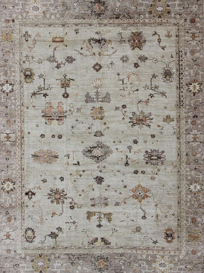 Keivan Woven Arts Angora Turkish Oushak Rug with Floral Motifs in Neutral Tones. Keivan Woven Arts/ rug AN - 134598. Origin/ Turkey, Wool reproduction Oushak made with Angora wool. Measures: 11'6 x 14'9 Made with a combination of angora wo... - Keivan Woven ArtsAN - 134598 - 10587Rug