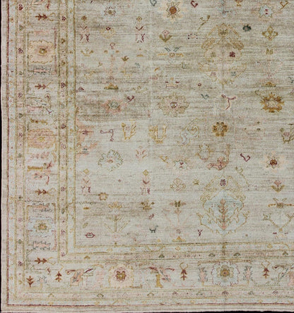 Keivan Woven Arts Angora Oushak Turkish Rug / rug AN - 134600, country of origin / type: Turkey / Angora Oushak. Measures: 12'2 x 14'5 This beautiful neutral color Oushak is made with a combination of angora and old wool. Featuring all organic mat... - Keivan Woven ArtsAN - 134600 - 10591Rug