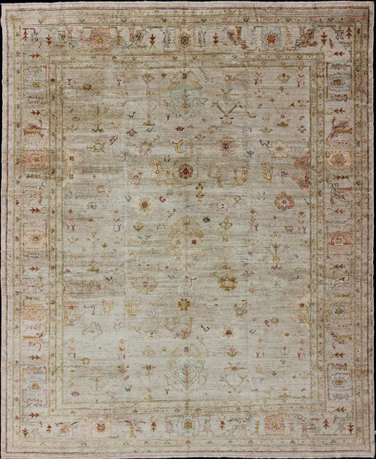 Keivan Woven Arts Angora Oushak Turkish Rug / rug AN - 134600, country of origin / type: Turkey / Angora Oushak. Measures: 12'2 x 14'5 This beautiful neutral color Oushak is made with a combination of angora and old wool. Featuring all organic mat... - Keivan Woven ArtsAN - 134600 - 10591Rug