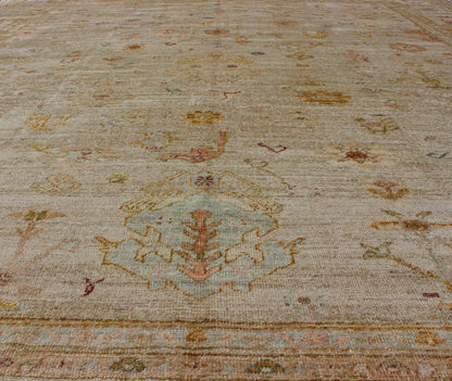 Keivan Woven Arts Angora Oushak Turkish Rug / rug AN - 134600, country of origin / type: Turkey / Angora Oushak. Measures: 12'2 x 14'5 This beautiful neutral color Oushak is made with a combination of angora and old wool. Featuring all organic mat... - Keivan Woven ArtsAN - 134600 - 10591Rug