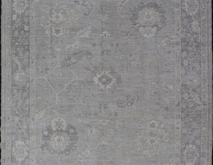 Large Hand Knotted Turkish Oushak with Floral Motifs in Gray, Taupe & Lavender Large Hand Knotted Turkish Oushak with Floral Motifs in Gray, Taupe & Lavender Keivan Woven Arts/ rug /AN - 146929 Early 21st century Made with a combinat... - Keivan Woven ArtsAN - 146929 - 19304Rug