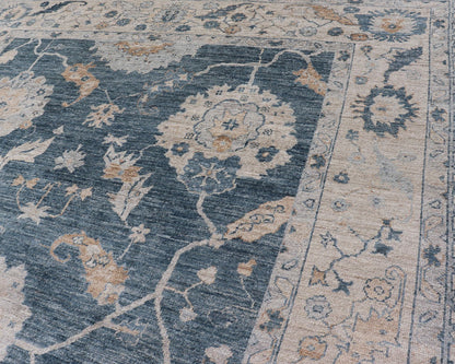 Measures: 10'1 x 13'5 Angora Turkish Oushak by Keivan Woven Arts Floral Design in Blue's. Keivan Woven Arts rug AN - 150098, Country of Origin: Turkey Type: Oushak Design: Floral, All - Over Key Words: Persian Rug, Authentic Persian Rug, Afghan Ous... - Keivan Woven ArtsAN - 150098 - 17322Rug