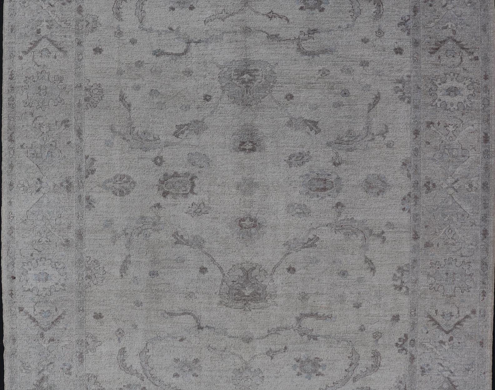Angora Oushak Turkish Rug in Cream, Taupe, Silver, Light Brown Light Blue Colors Blue, Gray, cream, taupe, and light blue Angora rug from Turkey, rug AN - 123666, Keivan Woven Arts / country of origin / type: Turkey / Angora Oushak Measures... - Keivan Woven ArtsAN - 150733 - 19310Rug