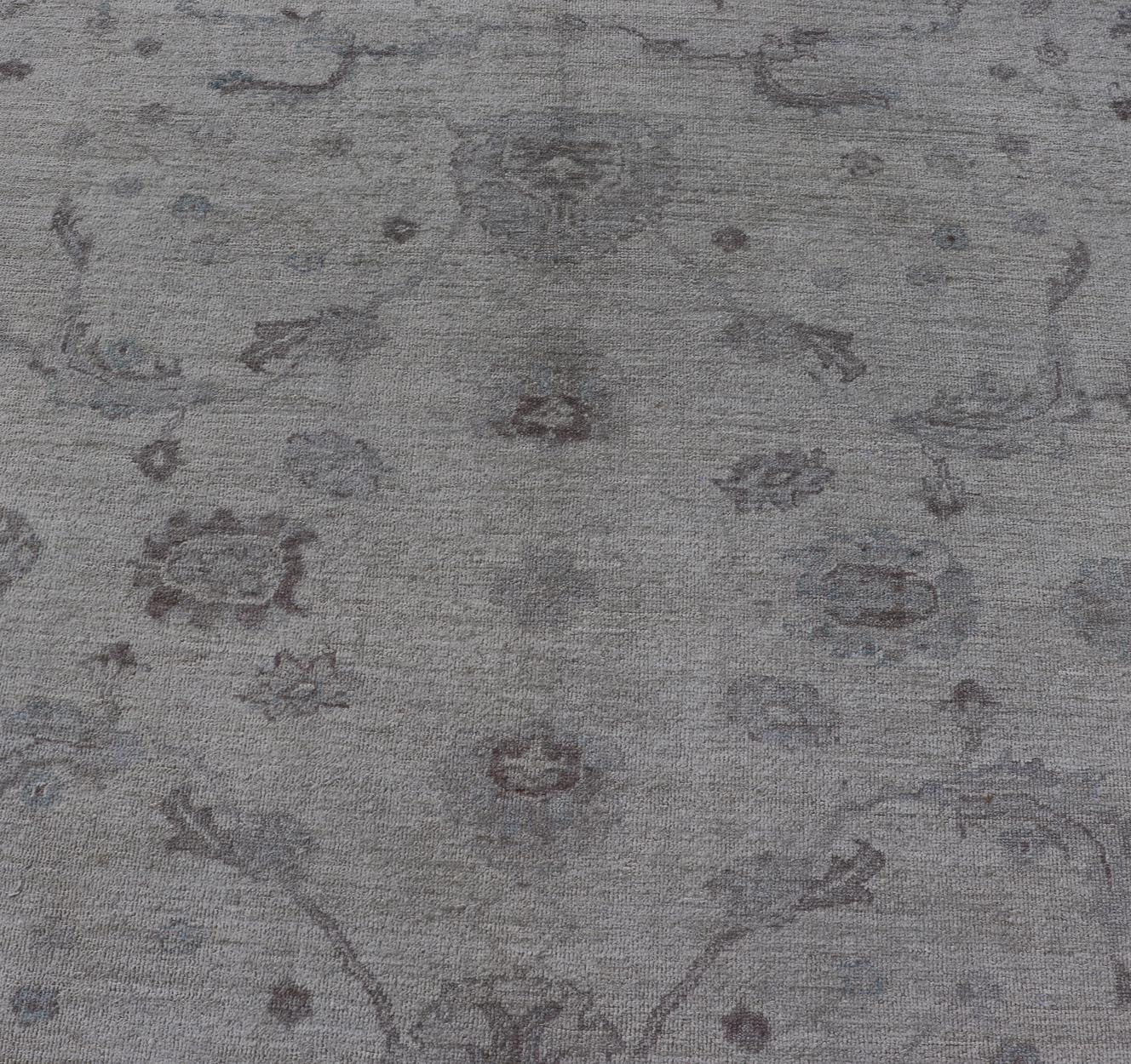 Angora Oushak Turkish Rug in Cream, Taupe, Silver, Light Brown Light Blue Colors Blue, Gray, cream, taupe, and light blue Angora rug from Turkey, rug AN - 123666, Keivan Woven Arts / country of origin / type: Turkey / Angora Oushak Measures... - Keivan Woven ArtsAN - 150733 - 19310Rug