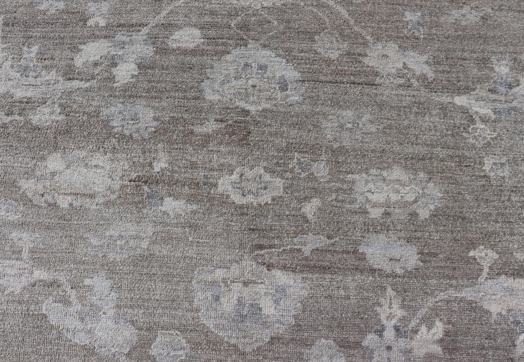 Large Angora Oushak With All - Over Floral Design With Neutral Colors Turkish Angora Large Oushak With All - Over Floral Design. Keivan Woven Arts / rug AN - 151005, country of origin / type: Turkey / Oushak. antique reproduction Ushak, angora Oushak... - Keivan Woven ArtsAN - 151005 - 21385Rug