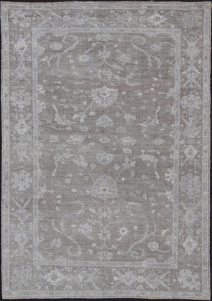 Large Angora Oushak With All - Over Floral Design With Neutral Colors Turkish Angora Large Oushak With All - Over Floral Design. Keivan Woven Arts / rug AN - 151005, country of origin / type: Turkey / Oushak. antique reproduction Ushak, angora Oushak... - Keivan Woven ArtsAN - 151005 - 21385Rug