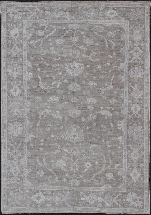 Large Angora Oushak With All - Over Floral Design With Neutral Colors Turkish Angora Large Oushak With All - Over Floral Design. Keivan Woven Arts / rug AN - 151005, country of origin / type: Turkey / Oushak. antique reproduction Ushak, angora Oushak... - Keivan Woven ArtsAN - 151005 - 21385Rug