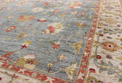 Gray and ivory with hints of red Angora rug from Turkey, rug an - 128906, country of origin / type: Turkey / Angora Oushak From our Angora collection, this piece is made with a combination of angora and old wool. Featuring all organic materials, t... - Keivan Woven ArtsANC - 128906 - 9338Rug
