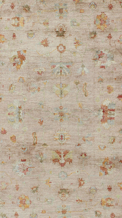Keivan Woven Arts Angora Turkish Oushak Rug in Pink and Multi Colors. Keivan Woven Arts / rug ANC - 128910, country of origin / type: Turkey / Angora Oushak. Measures: 12'3 x 17'9 From our Angora collection, this piece is made with a combination o... - Keivan Woven ArtsANC - 128910 - 9352Rug