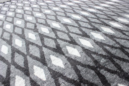 Keivan Woven Arts Moroccan Hand - Knotted Wool Area Rug in Gray Diamond Design Measures; 9'4 x 12'0 Moroccan style modern rug. Country of Origin: India; Type: Moroccan; Design: All - Over, Geometric, Tribal, Diamond; Keivan Woven Arts; rug... - Keivan Woven ArtsAPE - 181 - 9668 - 7453Rug