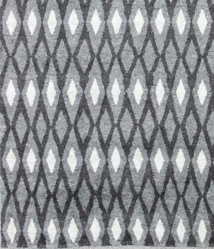 Keivan Woven Arts Moroccan Hand - Knotted Wool Area Rug in Gray Diamond Design Measures; 9'4 x 12'0 Moroccan style modern rug. Country of Origin: India; Type: Moroccan; Design: All - Over, Geometric, Tribal, Diamond; Keivan Woven Arts; rug... - Keivan Woven ArtsAPE - 181 - 9668 - 7453Rug