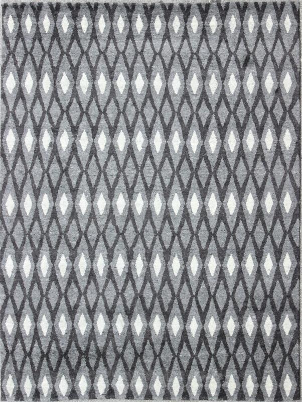 Keivan Woven Arts Moroccan Hand - Knotted Wool Area Rug in Gray Diamond Design Measures; 9'4 x 12'0 Moroccan style modern rug. Country of Origin: India; Type: Moroccan; Design: All - Over, Geometric, Tribal, Diamond; Keivan Woven Arts; rug... - Keivan Woven ArtsAPE - 181 - 9668 - 7453Rug