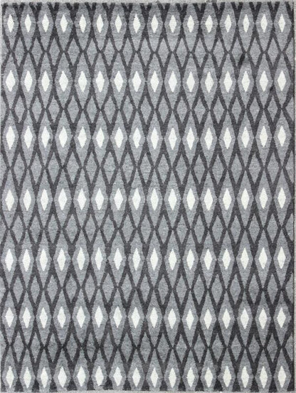 Keivan Woven Arts Moroccan Hand - Knotted Wool Area Rug in Gray Diamond Design Measures; 9'4 x 12'0 Moroccan style modern rug. Country of Origin: India; Type: Moroccan; Design: All - Over, Geometric, Tribal, Diamond; Keivan Woven Arts; rug... - Keivan Woven ArtsAPE - 181 - 9668 - 7453Rug