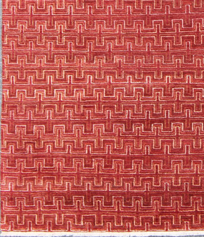 Ape - 3077, Modern Geometric Rug - Red Background in a Modern Design A modern design rug in elegant red with all over geometric design. This rug has a thick pile and is suitable for heavy traffic. 8'1 X 10'3 - Keivan Woven ArtsAPE - 3077 - 9700 - A - 8016Rug