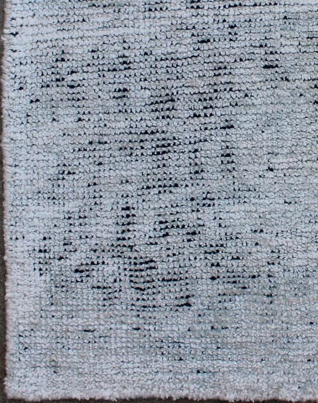 Color S A monochromatic composition emphasizes the streamlined design of this contemporary rug, the sheered down pile evokes a minimalist textured aesthetic. Faint pops of color shine against a solid field in this one - of - a - kind rug, each rug is organic... - Keivan Woven ArtsAPE - 4 - MAR - S - 6490Rug