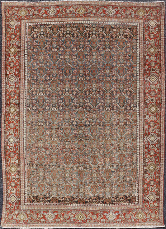 Keivan Woven Arts Fine Antique Persian Senneh Rug with Herati Geometric Design. Keivan Woven Arts / rug AVI - 0701, country of origin / type: Iran / Senneh, circa 1900. Measures: 4'2 x 6'6 This incredibly fine antique Persian Senneh rug was handwo... - Keivan Woven ArtsAVI - 0701 - 24559