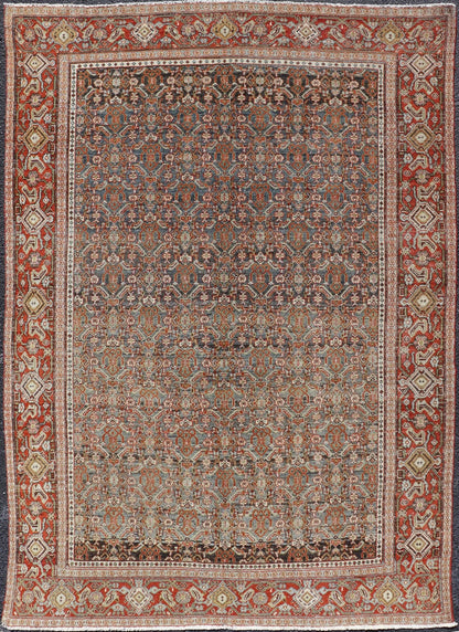 Keivan Woven Arts Fine Antique Persian Senneh Rug with Herati Geometric Design. Keivan Woven Arts / rug AVI - 0701, country of origin / type: Iran / Senneh, circa 1900. Measures: 4'2 x 6'6 This incredibly fine antique Persian Senneh rug was handwo... - Keivan Woven ArtsAVI - 0701 - 24559Rug