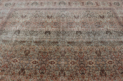 Fine Persian Kashan in Celadon Green - Blue Field With Intricate Floral Motifs. Keivan Woven Arts/rug /AVI - 0703, country of origin / type: Iran / Kashan, circa 1890. Measures: 11'3 x 17'0 Finely woven Persian Kashan filled with flowers floral ara... - Keivan Woven ArtsAVI - 0703 - 24715Rug