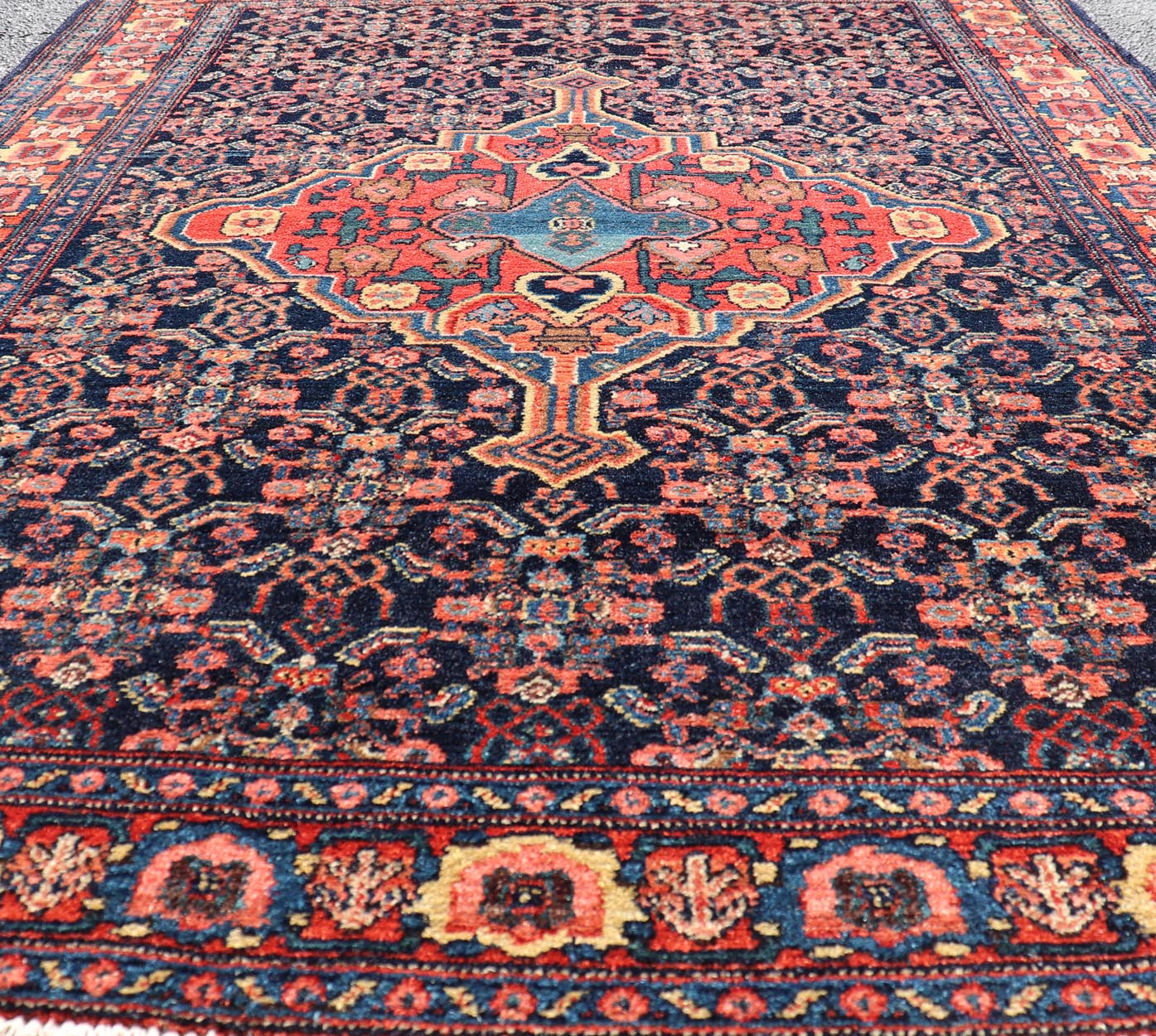 Antique Persian Senneh Rug with Unique Medallion and All - Over Design. Keivan Woven Arts/ rug AVI - 1101, country of origin / type: Iran / Senneh, circa 1900 Measures: 3'6 x 4'10 This incredibly finely woven antique Persian Senneh rug was handwoven... - Keivan Woven ArtsAVI - 1101 - 25321Rug