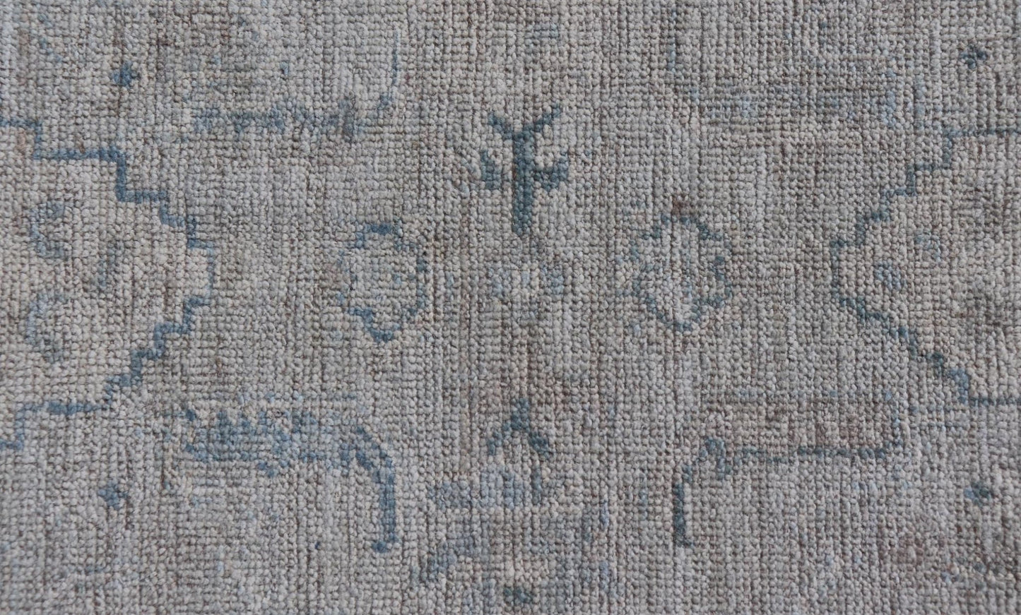 Hand - Knotted Oushak with A Light Blue Background and Tribal Motifs. Keivan Woven Arts; rug AWR - 10729 Country of Origin: Afghanistan Type: Oushak Design: Floral, All - Over Abstract - Tribal Measures: 4'0 x 5'4 This Oushak presents centered motif di... - Keivan Woven ArtsAWR - 10729 - 21627Rug