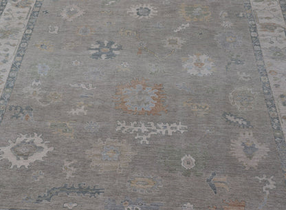 Measures: 11'11 x 14'8 All - Over Floral Modern Oushak with Light Tan Background and Cream Border. Keivan Woven Arts rug AWR - 12125 Country of Origin: Afghanistan Type: Oushak Design: Floral, All - Over, Abstract Floral. This Oushak was hand - knott... - Keivan Woven ArtsAWR - 12125 - 23390Rug
