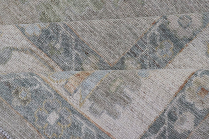 Measures: 11'11 x 14'8 All - Over Floral Modern Oushak with Light Tan Background and Cream Border. Keivan Woven Arts rug AWR - 12125 Country of Origin: Afghanistan Type: Oushak Design: Floral, All - Over, Abstract Floral. This Oushak was hand - knott... - Keivan Woven ArtsAWR - 12125 - 23390Rug