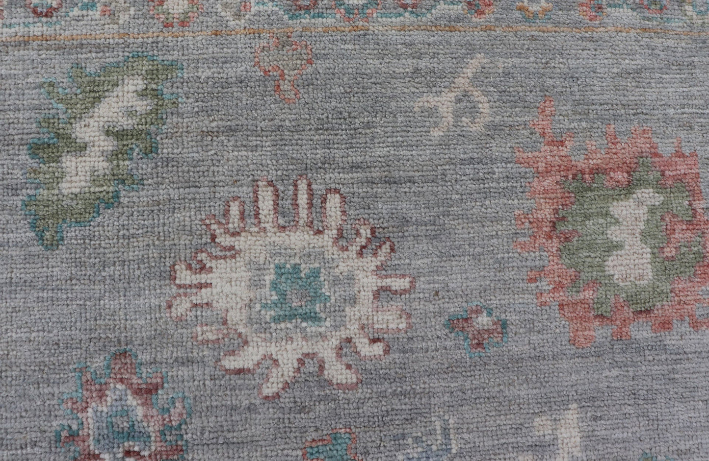 Measures: 5'8 x 9'0 Hand Knotted Floral Modern Oushak With a Taupe Background And Multi - Colors. Keivan Woven Arts; rug AWR - 12167 / Country of Origin: Afghanistan Type: Oushak Design: Floral, All - Over, Abstract This modern casual floral Ousha... - Keivan Woven ArtsAWR - 12167 - 23205Rug