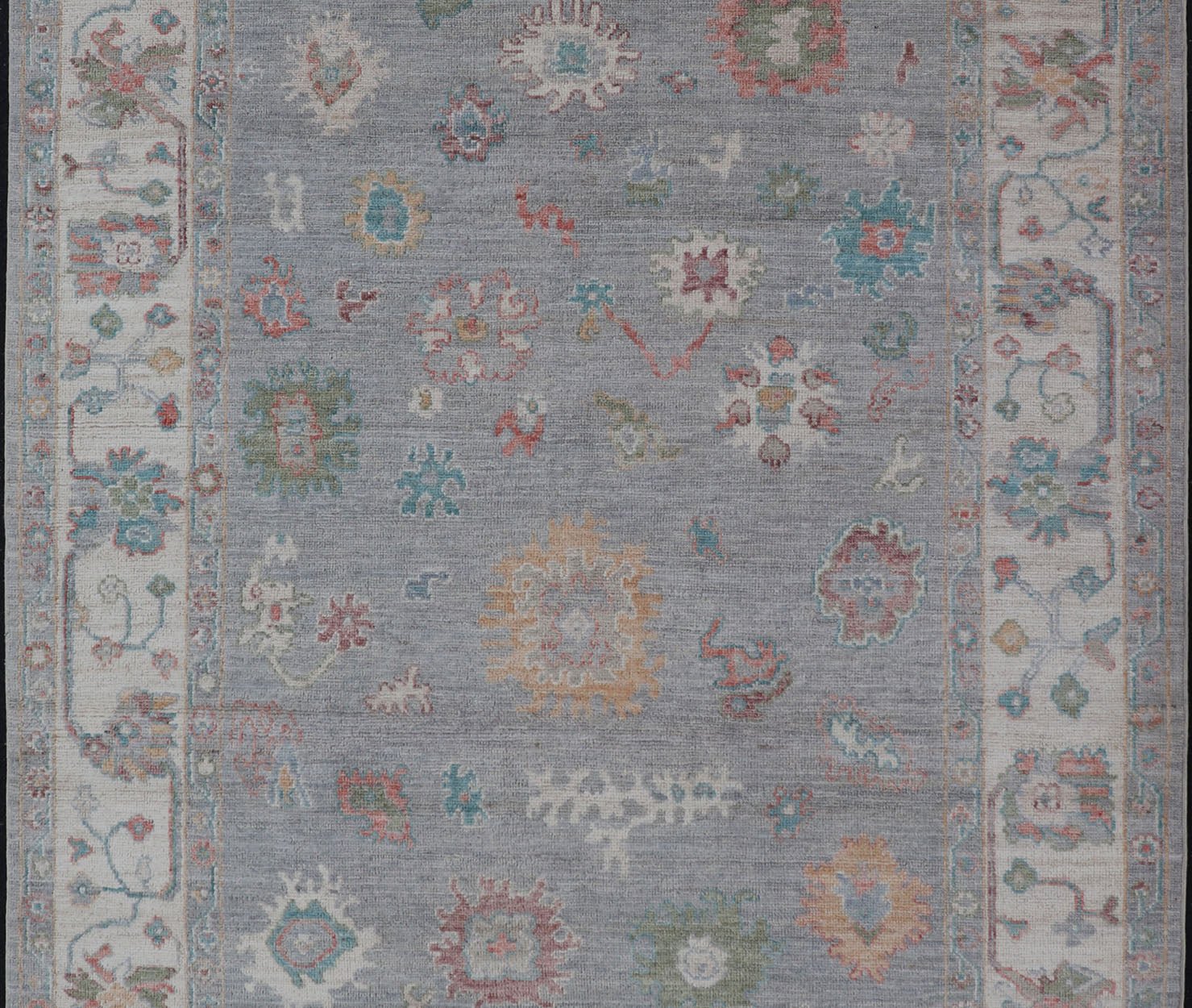 Measures: 5'8 x 9'0 Hand Knotted Floral Modern Oushak With a Taupe Background And Multi - Colors. Keivan Woven Arts; rug AWR - 12167 / Country of Origin: Afghanistan Type: Oushak Design: Floral, All - Over, Abstract This modern casual floral Ousha... - Keivan Woven ArtsAWR - 12167 - 23205Rug