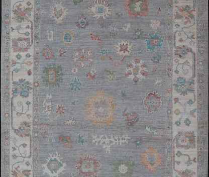 Measures: 5'8 x 9'0 Hand Knotted Floral Modern Oushak With a Taupe Background And Multi - Colors. Keivan Woven Arts; rug AWR - 12167 / Country of Origin: Afghanistan Type: Oushak Design: Floral, All - Over, Abstract This modern casual floral Ousha... - Keivan Woven ArtsAWR - 12167 - 23205Rug